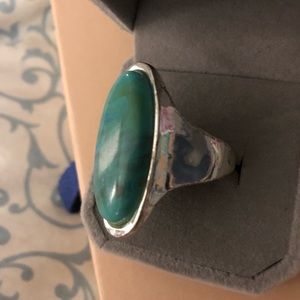 Sterling Silver Large & heavy Gorgeous Aquamarine size 8 Ring by RLM.